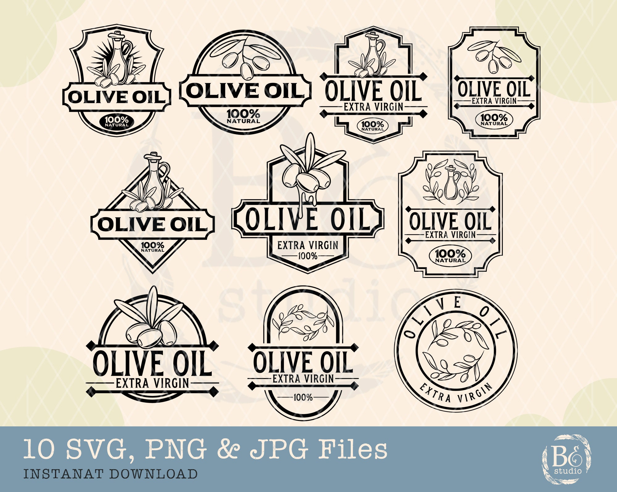 Olive Oil Svg Bundle, Olive Oil Bottle Svg, Olive Oil Shop