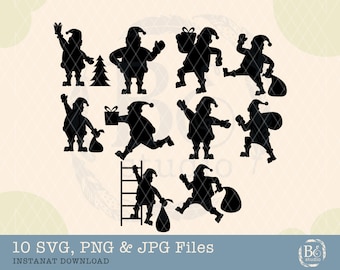 Cute Santa Claus Svg Bundle, Santa Svg, Christmas Svg, Santa Svg, Santa Clause Svg Bundle, Santa design, Santa Claus Clipart, Christmas Png