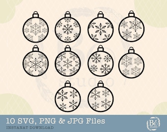 Christmas Balls Svg Bundle, Decorative Christmas Ornaments, Laser Cut Svg Bundle, Christmas Ornaments svg, Christmas svg, Snow svg, Clipart