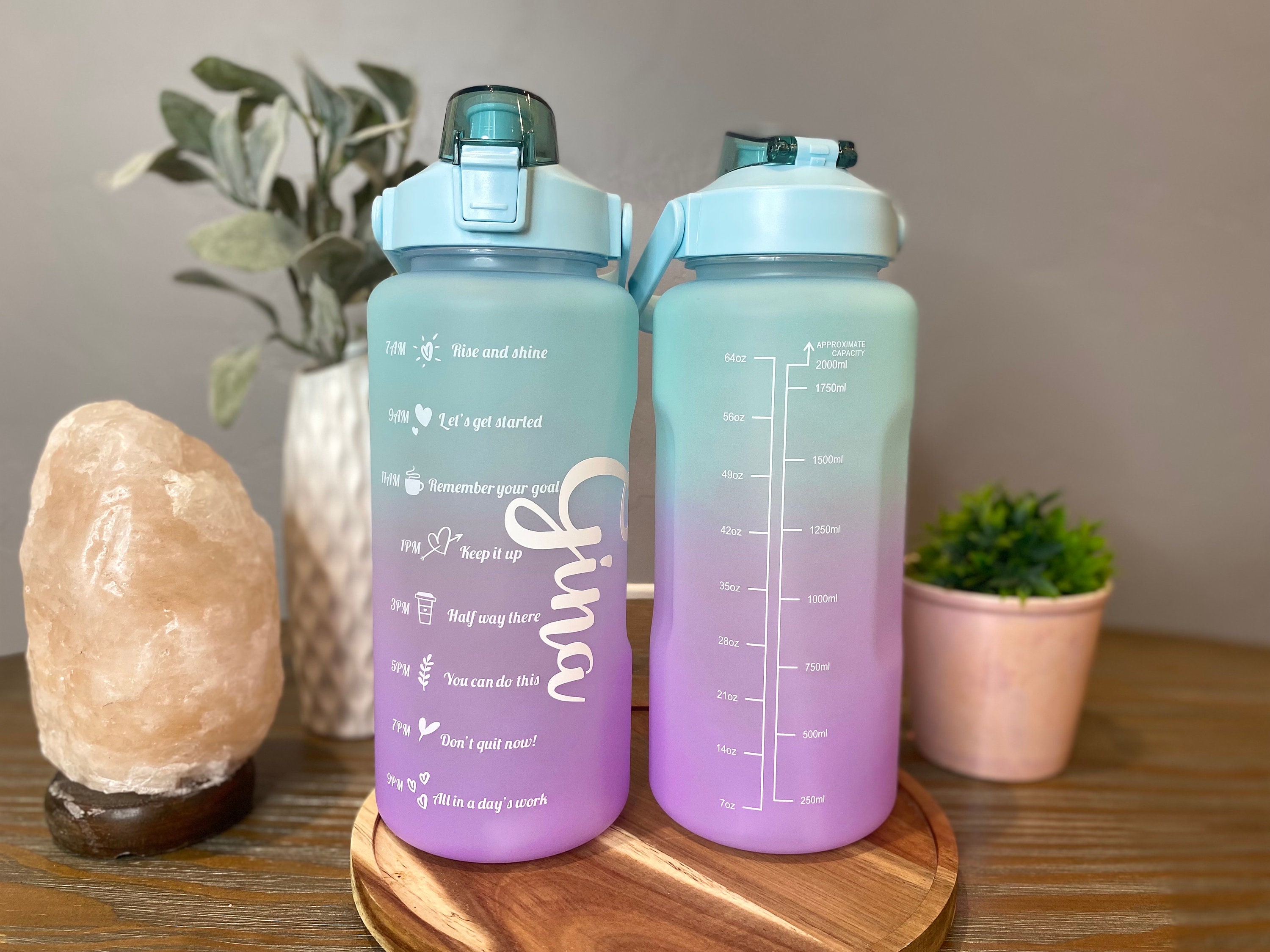 Cathe Half Gallon Motivational Water Bottle with Insulated Carry Sleeve