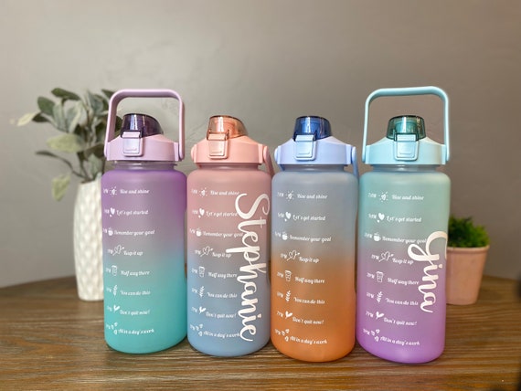 Water Bottle With Time Marker and Motivational Quotes 64oz 
