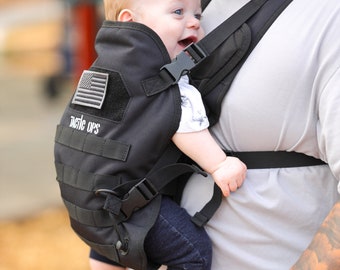 Porte-bébé mains libres style militaire pour tout-petits (noir)