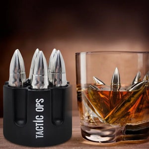 Tactic Ops Bullet Shaped Bourbon Whiskey Stones - Stainless Steel - SUPER COLD!