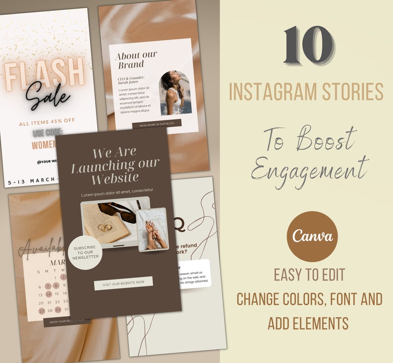 Nails Beauty 60+ Business Instagram Template Bundle: IG Posts Stories Highlights lashes Product & Services Posts Canva Template Hair