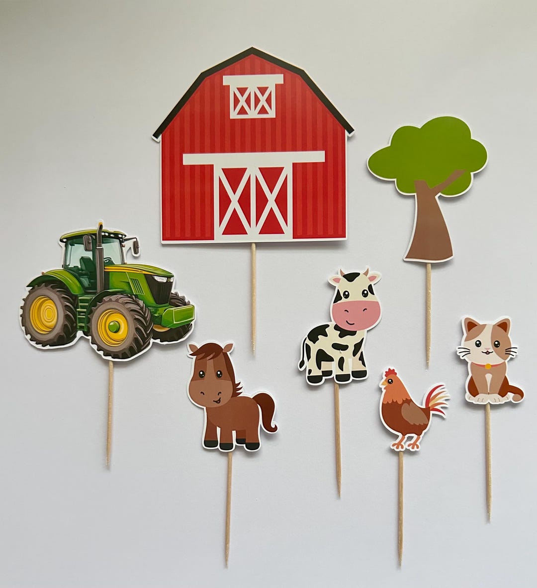 Farm Cake Topper Set/ Farm Cake Toppers/ Themed Cake Topper Set - Etsy