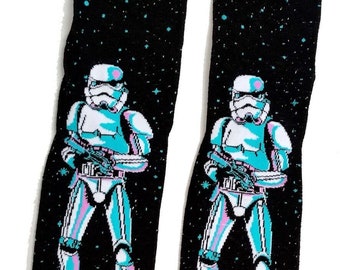Calcetines negros para hombre star wars galaxy stormtrooper y cera de soja hecha a mano derrite fragancia de elección libre p+p uk embalaje ecológico