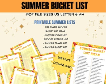 Summer Bucket List, Summer Activities, Summer Checklist, Bucket List Printable, Summer To Do List, Kids Bucket List, Bucket List Template