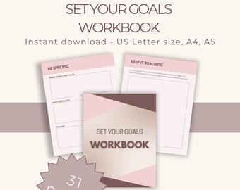 Goal Setting Workbook, Goal Planning PDF, New Year Goals, Goal Tracker, Goal Planner, Goal Setting Planner, Goals Worksheet