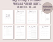 Minimalist Printable Planner, Daily, Weekly, Monthly, Year Planner Pages, Printable Planner Inserts, Planning Worksheet, Instant Access
