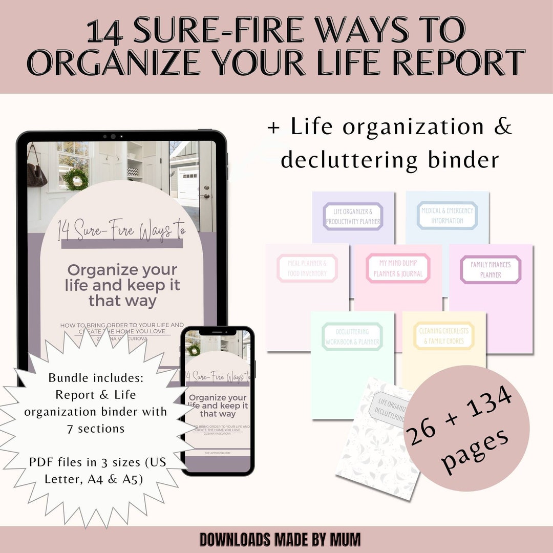 Life Organization Report \u0026 Binder Bundle, Mom Planner, Life Binder,  Household Planner, Family Planner, Cleaning Declutter Planner - Etsy, image size:1080x1080