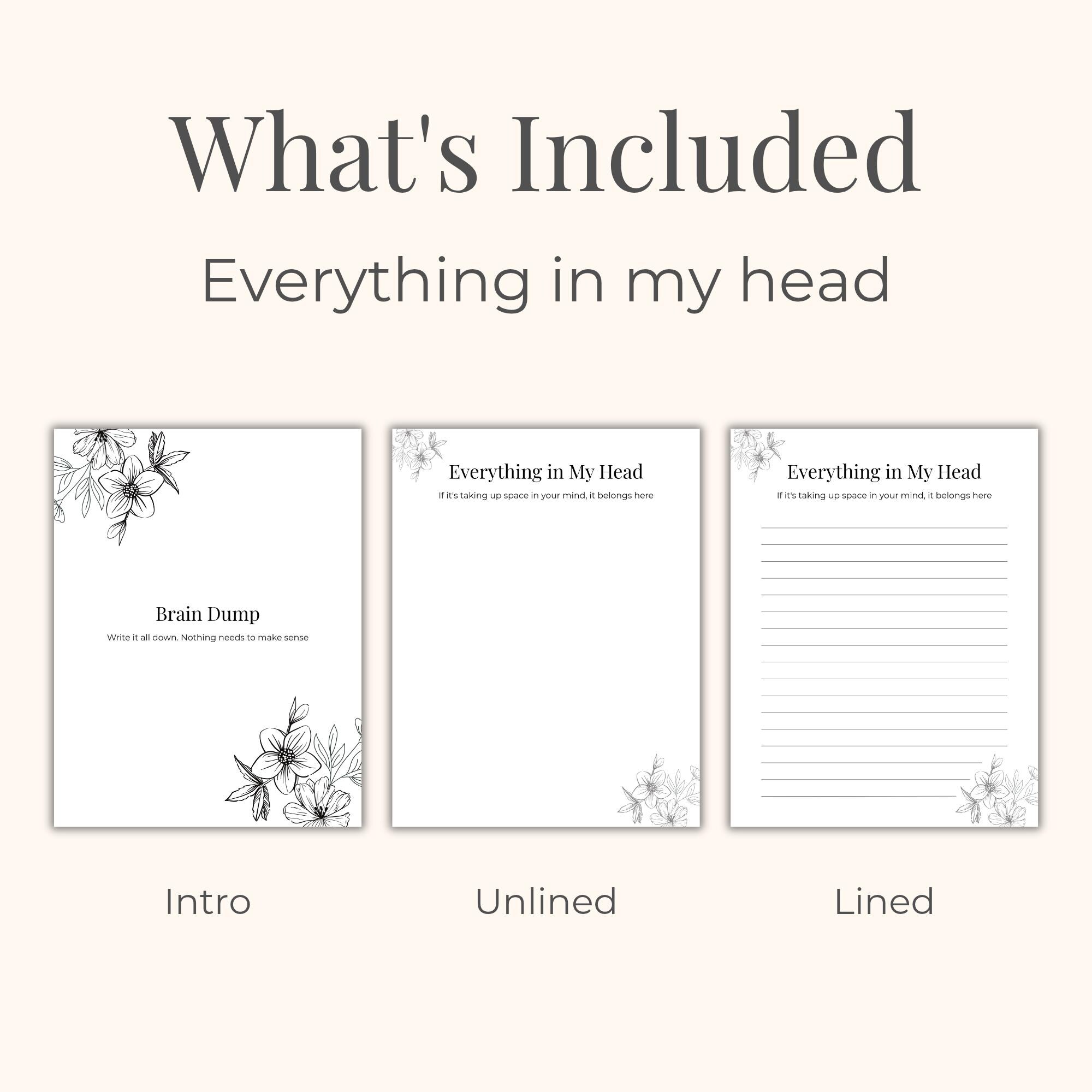 Brain Dump Printable for Overwhelmed Moms | Calm Mind Reset Pages ...