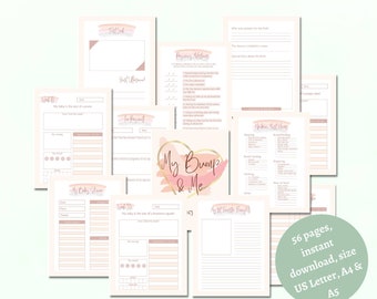 Printable Pregnancy Journal, Pregnancy Diary, Pregnancy Planner, Pregnancy Tracker, Pregnancy Calendar, Pregnancy Milestone, Pregnancy Lists