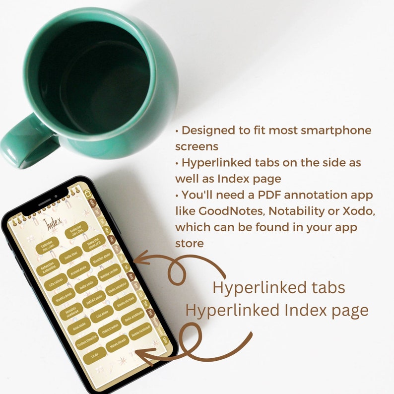 Digital Phone Planner, Android Planner, Pocket Planner, Hyperlinked Planner, New Year's Planner, Goal Setting Planner, New Year Goals image 9