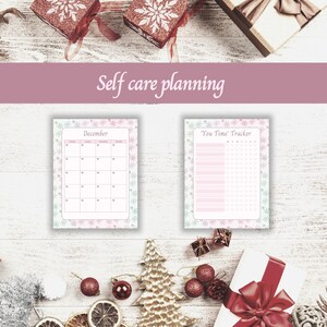 May include: Printable self-care planning sheets with a winter theme. The sheets include a December calendar and a "You Time" tracker.