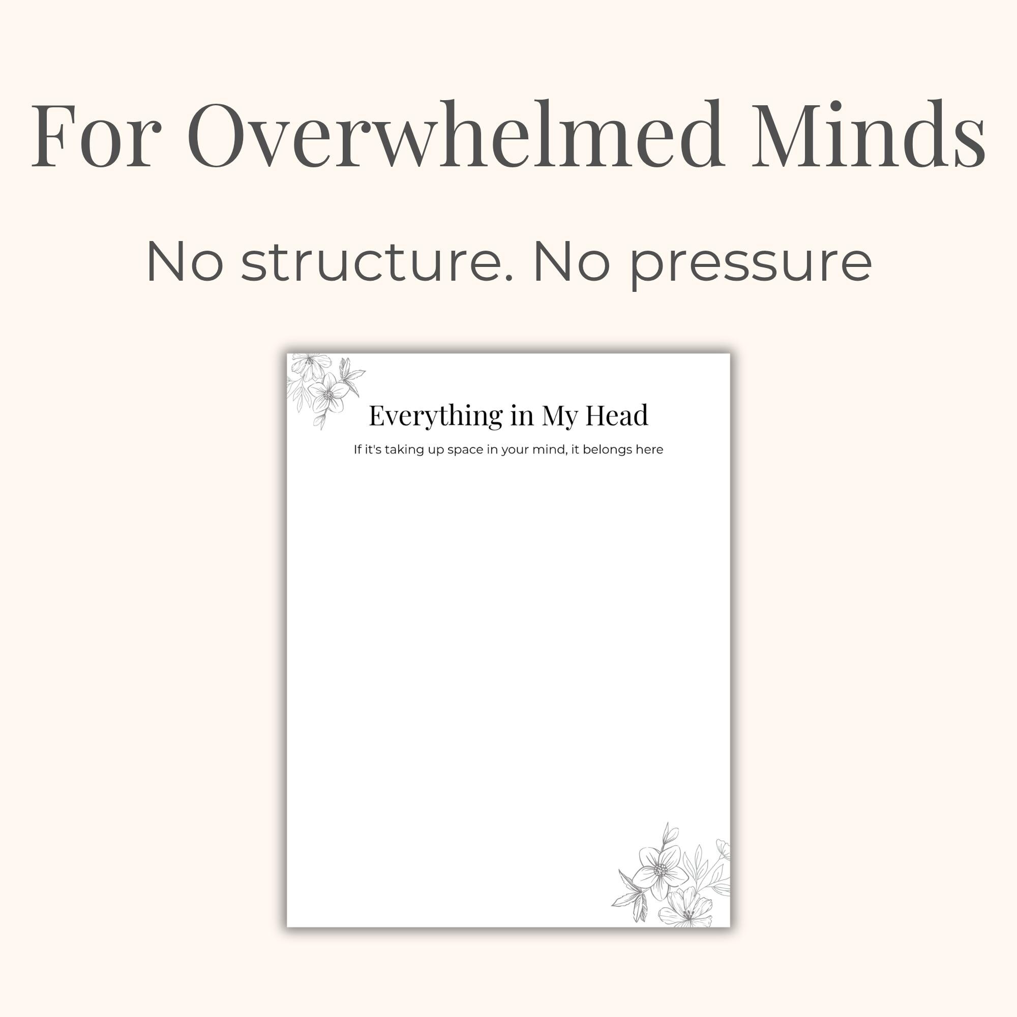 Brain Dump Printable for Overwhelmed Moms | Calm Mind Reset Pages ...