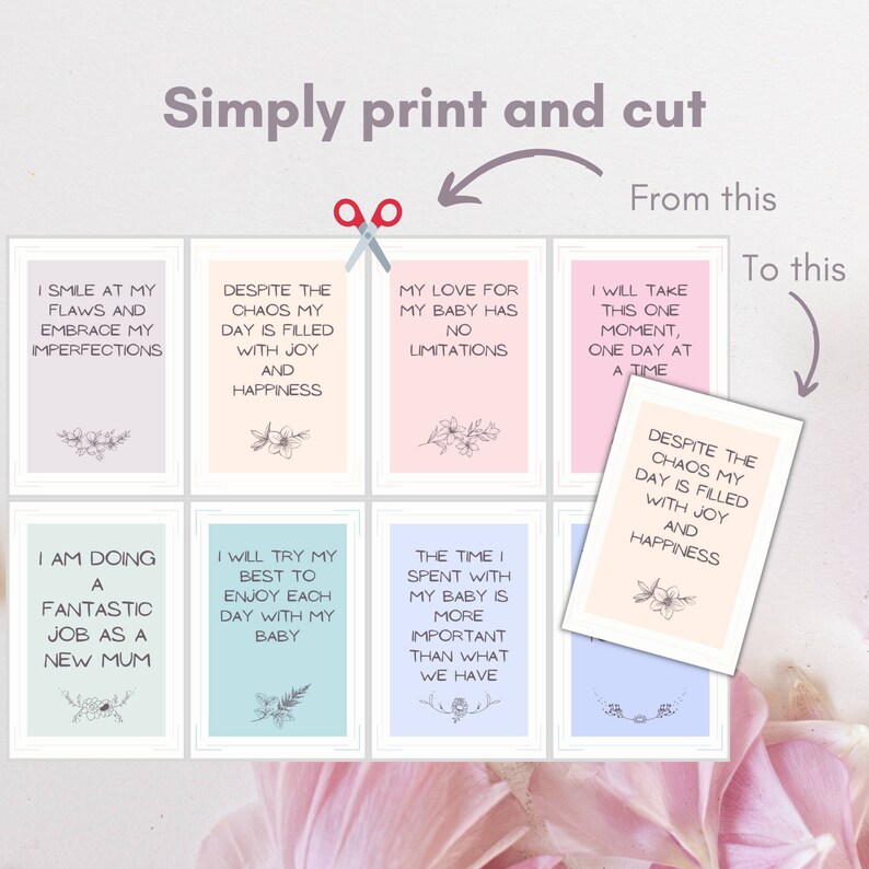 Affirmation Cards for Mom, Motivational Cards, Mom Affirmations, Daily Affirmation, New Mom Gift Ideas, Printable Affirmation Cards image 7