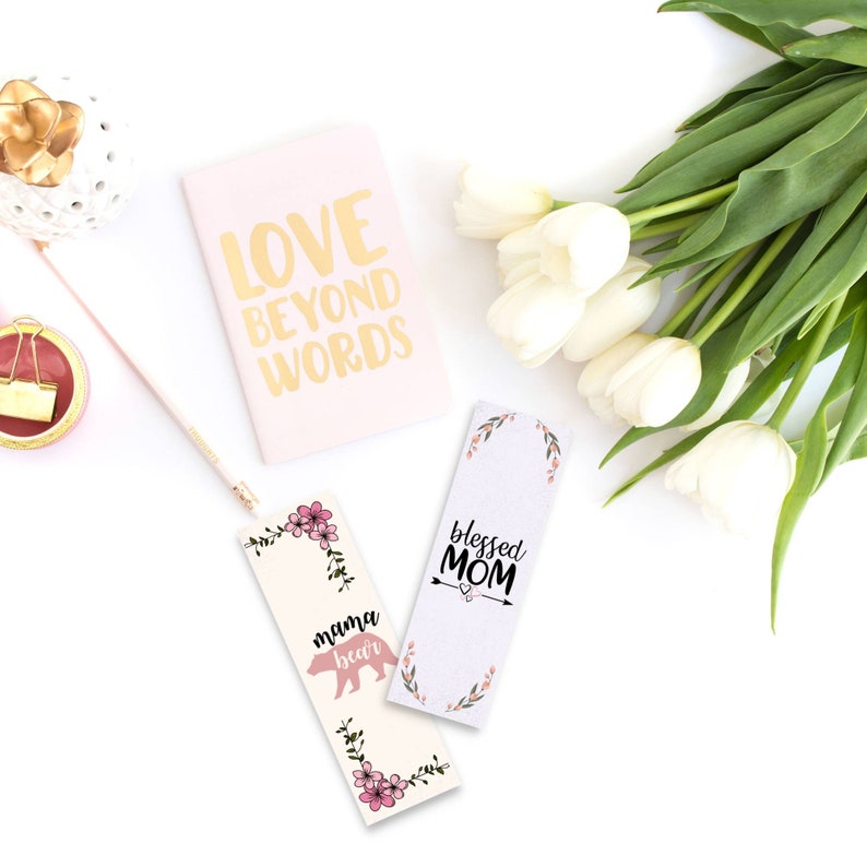 Bookmarks for Mom, Printable Bookmarks, Floral Bookmarks, Bookmarks Set ...