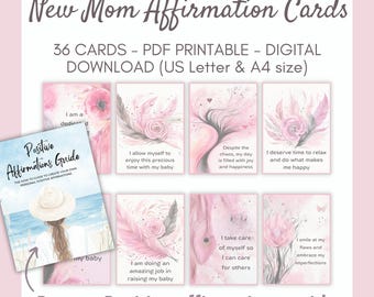 New Moms Affirmation Cards, Positive Affirmation Cards, New Mom Self Care, Postpartum Gift, Daily Affirmations, Printable Affirmation Cards