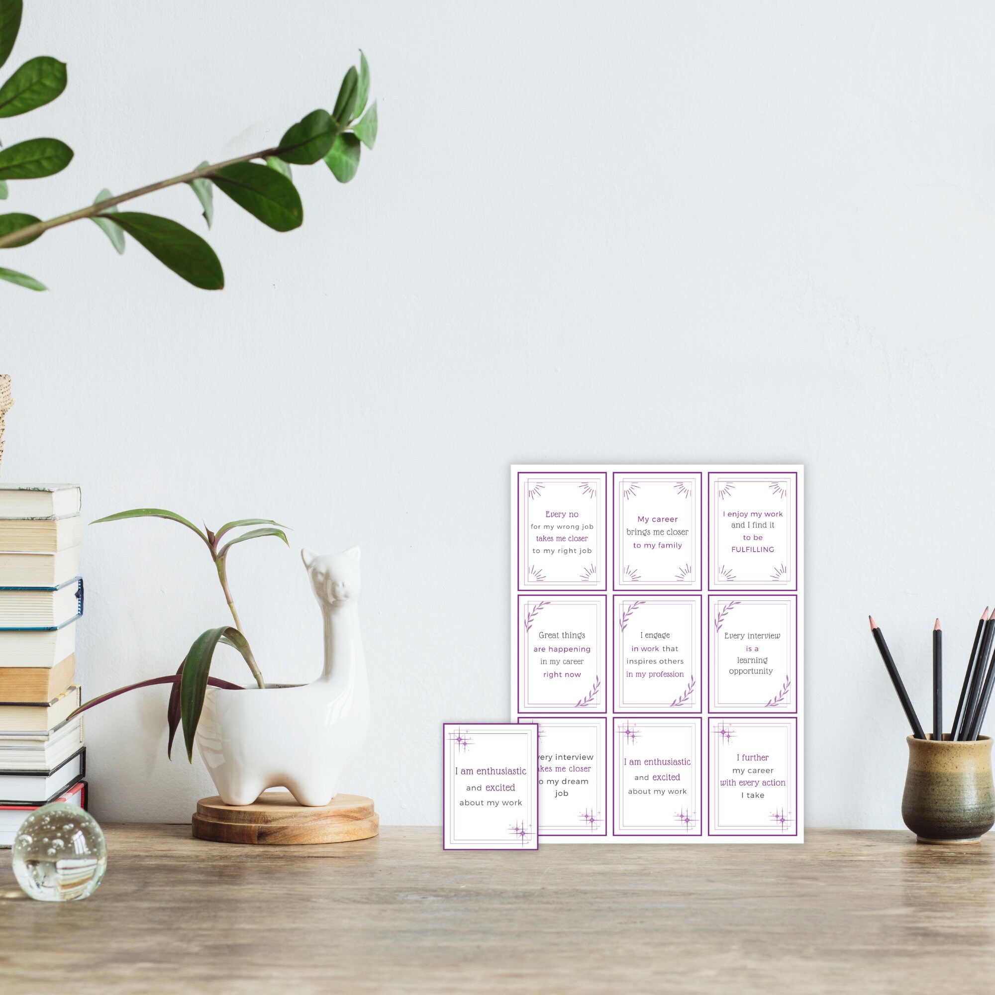 Work and Career Affirmation Cards Printable, Motivational Cards, Career ...