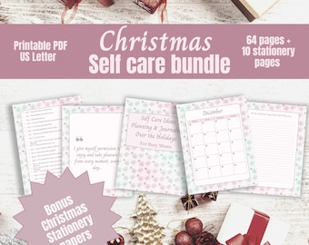Self Care Bundle, Holiday Self Care, Self Care Checklist, Self Care Printable, Christmas Self Care, Self Care Workbook, Self Care Kit