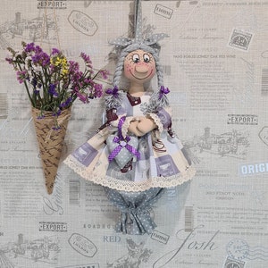 Handmade Kitchen Bag Holder Doll - Eco-Friendly Grocery Bag Storage and Dispenser - Cook Room Organizer and Dispenser - Unique Gift Idea