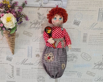 Kitchen Kuzia Bag Holder Doll • Grocery Plastic Bag Holder • Bag Storage • Bag Organizer • Handmade Decorative Doll