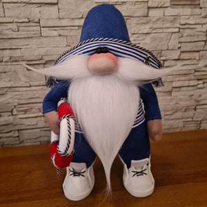 Handmade Marine Gnome – Nautical-Style Decor, Gift for Sea Lovers, Home and Beach Interior Decoration