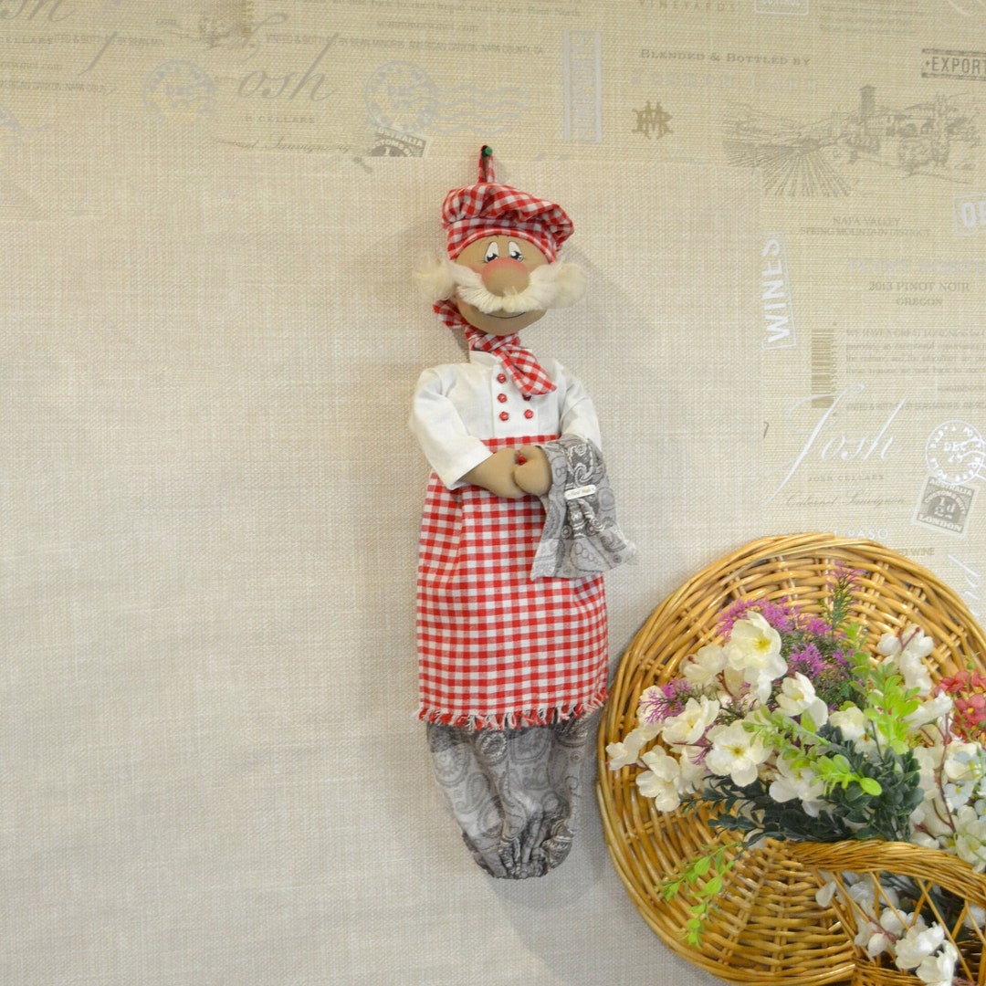 Kitchen Chef Bag Holder Doll Grocery Plastic Bag Holder Bag Storage Bag