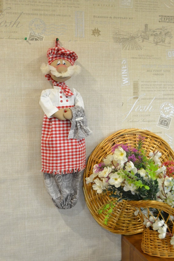 Kitchen Chicken Bag Holder Doll Grocery Plastic Bag Holder Bag Storage Bag  Organizer Housewarming Gift Handmade Decorative Doll 