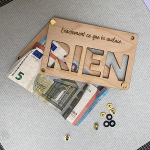 Carte en bois découpée au laser - Offrir de l'argent de manière originale - Cadeau d'anniversaire & Noël image 3