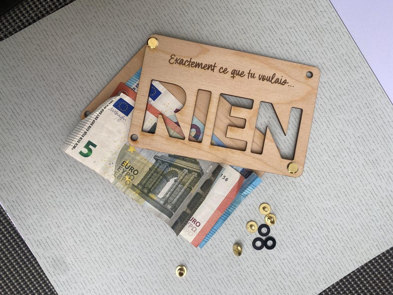 Carte en bois découpée au laser - Offrir de l'argent de manière originale - Cadeau d'anniversaire & Noël image 3