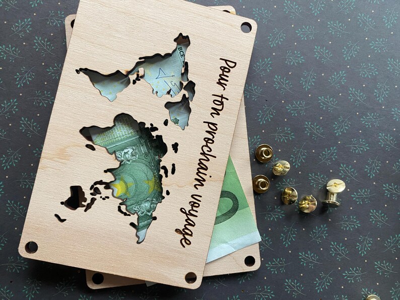 Carte en bois découpée au laser - Offrir de l'argent de manière originale - Cadeau d'anniversaire & Noël image 9