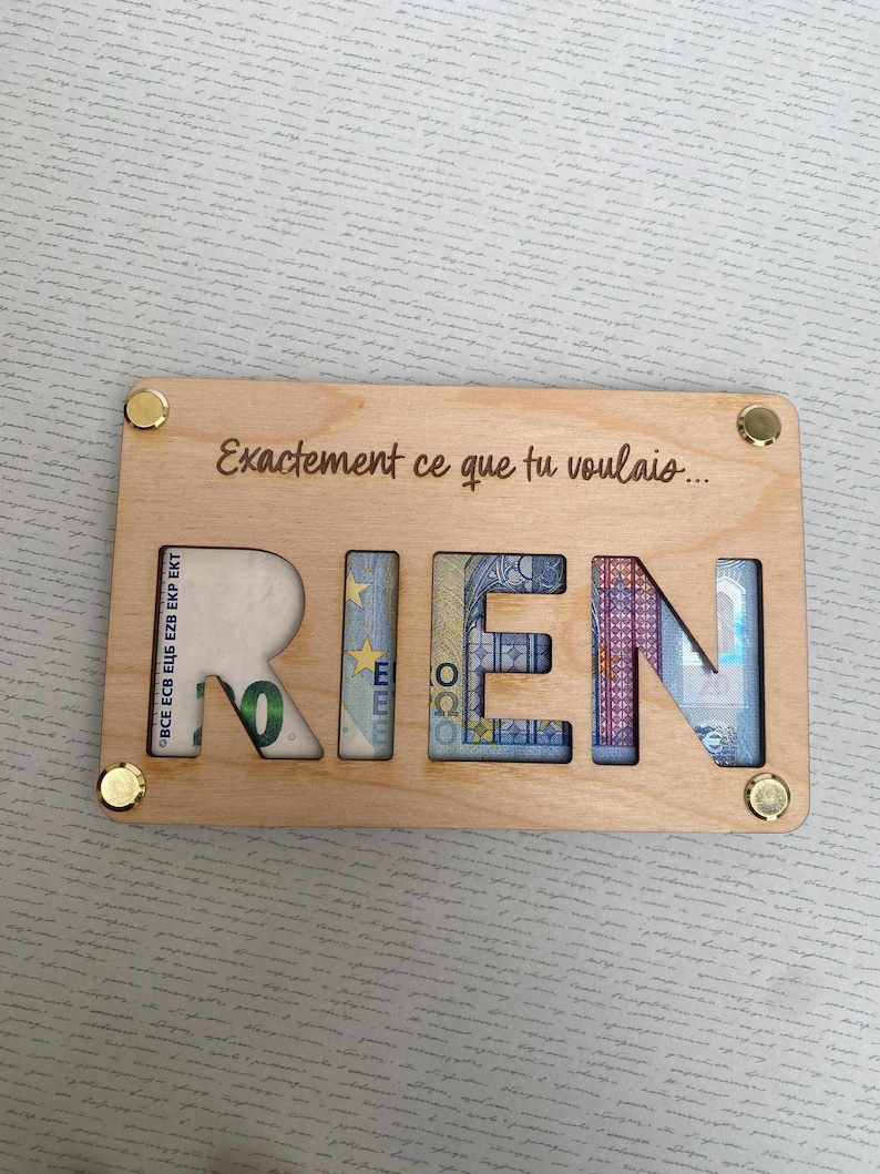 Carte en bois découpée au laser - Offrir de l'argent de manière originale - Cadeau d'anniversaire & Noël image 7