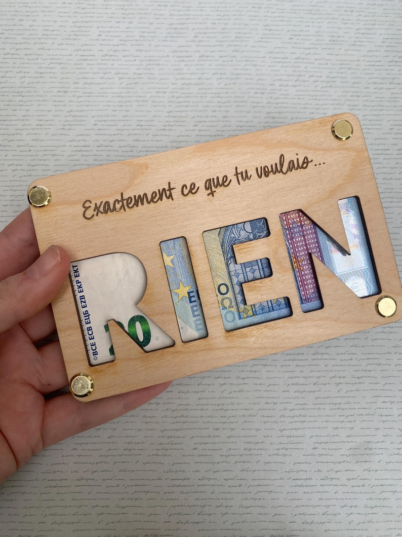 Carte en bois découpée au laser - Offrir de l'argent de manière originale - Cadeau d'anniversaire & Noël image 6
