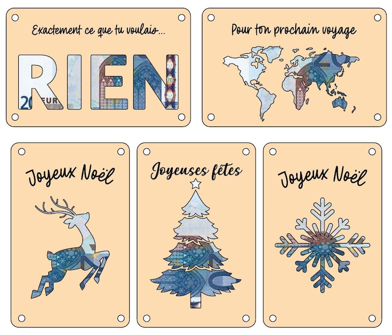 Carte en bois découpée au laser - Offrir de l'argent de manière originale - Cadeau d'anniversaire & Noël image 8