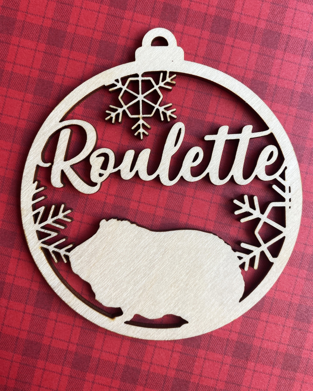 Christmas Ball, Personalized Guinea Pig Ornament in the Shape of a