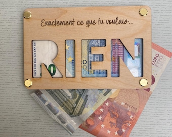 Laser-cut wooden card - Give money in an original way - Birthday & Christmas gift