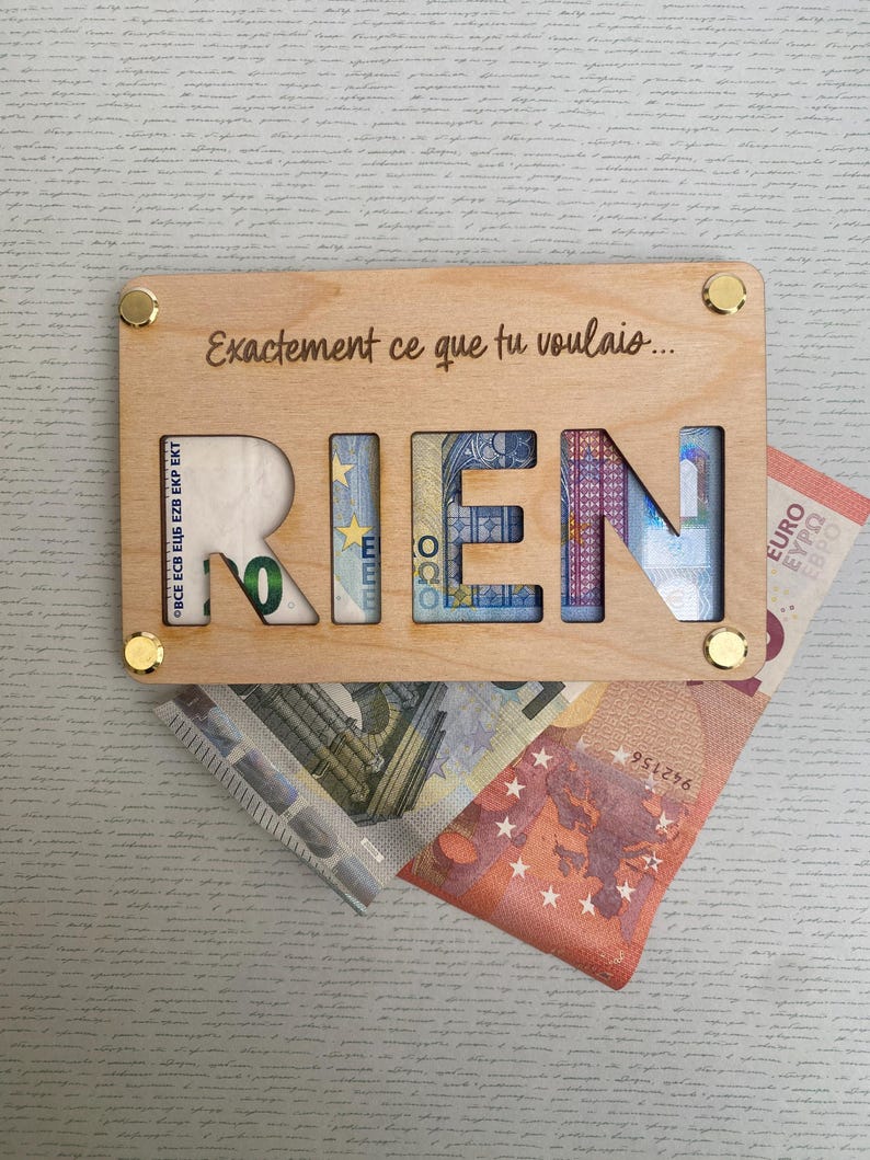 Carte en bois découpée au laser - Offrir de l'argent de manière originale - Cadeau d'anniversaire & Noël image 1