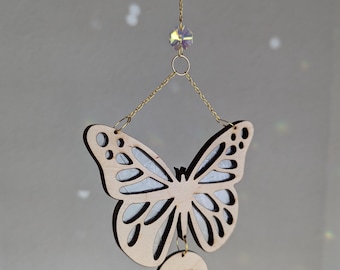 Suncatcher Papillon Personnalisé – Cadeau "Merci Maîtresse", Nounou, ATSEM