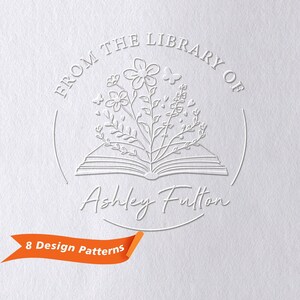 Personalizzato dalla biblioteca di goffratura di libri, goffratura di libri personalizzata, timbro di libri, goffratura di biblioteca, regalo per gli amanti dei libri di Ex Libris