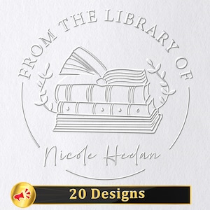 Boek Embosser gepersonaliseerd, aangepast uit de bibliotheek van boek Embosser, boek stempel, bibliotheek Embosser, Ex Libris boek minnaar cadeau