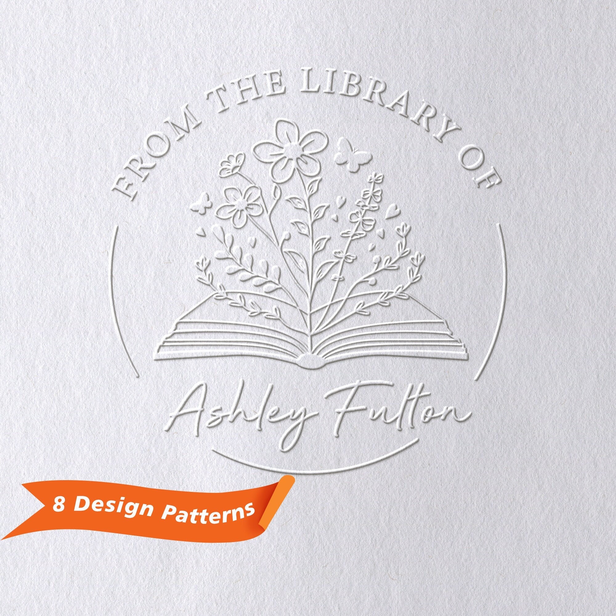 Custom Initials Library Embosser Stamp ,book Embosser, From the Library of  Embosser Stamp,library Stamp, Valentines Day Gift 