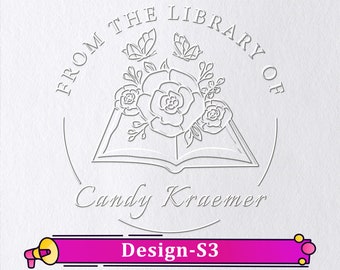 Custom Book Stamp or Embosser/Your Name On A Stamp/Monogram Book Stamp Embosser/Gift for Book Lovers