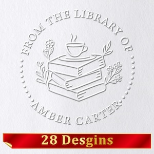 Goffratrice di libri personalizzata/Dalla biblioteca della goffratrice di libri/Goffratrice della biblioteca/Goffratrice di libri personalizzata/Regalo per gli amanti dei libri di Ex Libris immagine 1