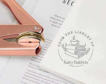 Personalized Book Embosser/From the Library of Book Stamp/Library Embosser/Custom Embosser/Ex Libris/Christmas Gifts for Book Lovers