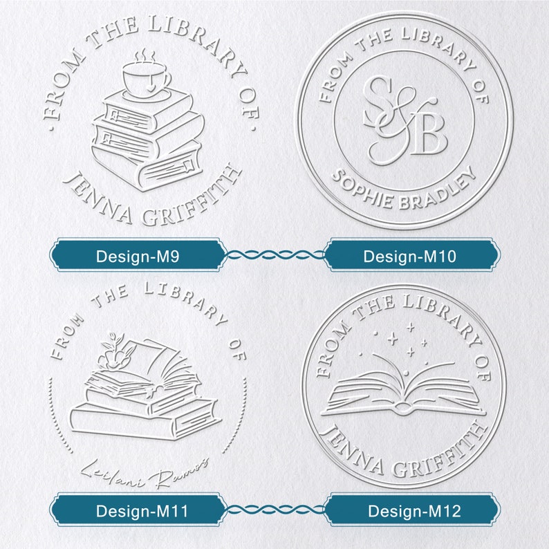 Embossed Graphics Library Custom Book Embosser/from the Library of Book Embosser/library Embosser ...