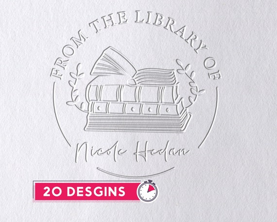 Personalized Book Stamp, From the Library Of, Book Embosser, Book Stamp,  Library Embosser, Ex Libris Stamps, Book Lover Gift, Library Stamp 