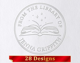 Custom Book Embosser/From The Library Of Book Embosser/Library Embosser/Personalized Book Embosser/Ex Libris Book Lover Gift