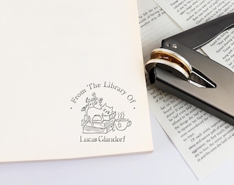 Personalized Book Embosser/From the Library of Book Stamp/Library Embosser/Custom Embosser/Ex Libris/Christmas Gifts for Book Lovers