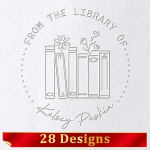 Embosseuse de livres personnalisée, Embosseuse Library Of Books personnalisée, Tampon de livre, Embosseuse de bibliothèque, Cadeau pour les amateurs de livres Ex Libris